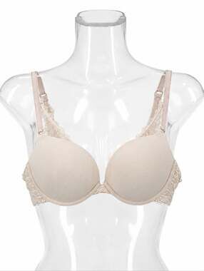 Soma Embraceable Enchanting Lace Push-Up Bra 36B Nude Beige Padded Underwire